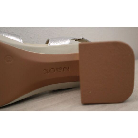 Naot 123102-BA9 Women Sz 39 US 8M Silver Soft Leather Elite Heeled Sandals - Picture 9 of 13